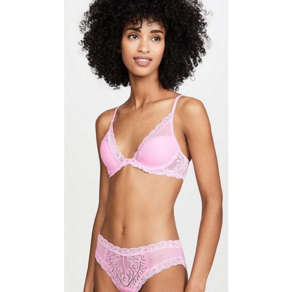 💕NATORI💕 Feathers Underwire Contour Bra ~ Posy Pink 30D NWT - Picture 2 of 14